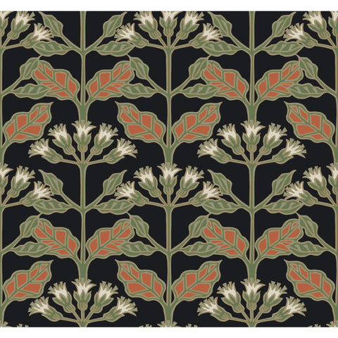 W3924.812 Black Botanical Wallpaper