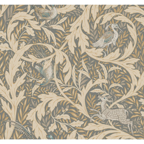W3925.1611 Beige Animals Wallpaper 