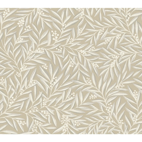 W3926.1611 Beige Leaf Wallpaper 