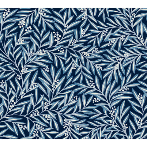 W3926.51 Blue Leaf Wallpaper