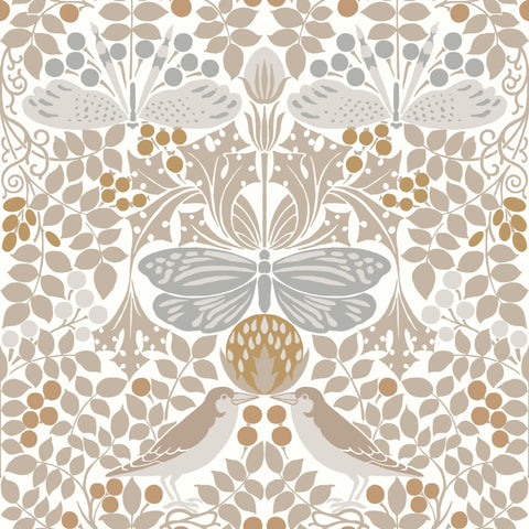 W3929.1611 Beige Insects Wallpaper