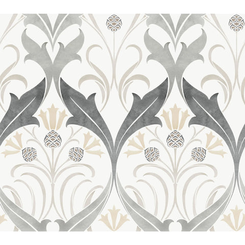 W3930.11 Grey Damask Wallpaper