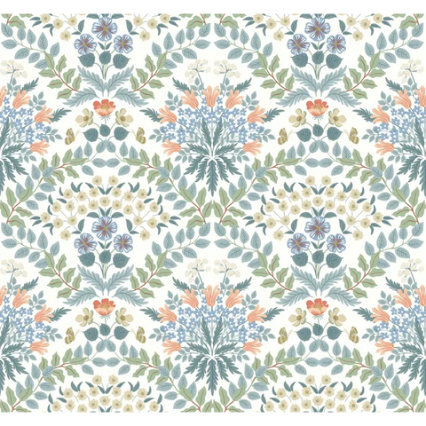 W3941.1523 Blue Botanical Wallpaper 