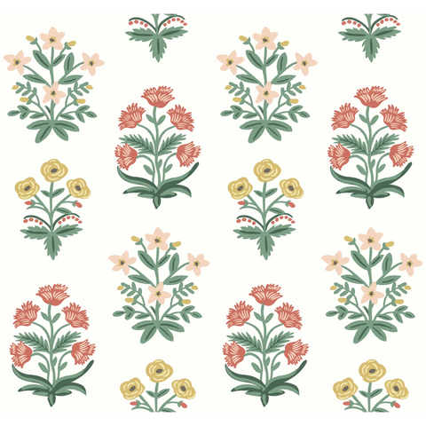 W3942.73 Orange Botanical Wallpaper