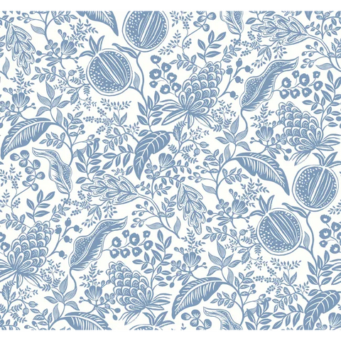 W3944.51 Blue Botanical Wallpaper