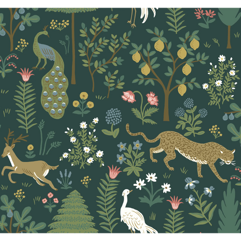 W3945.34 Green Animals Wallpaper