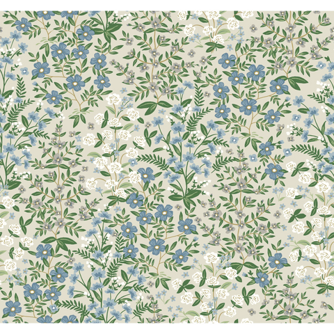 W3950.1615 Blue Botanical Wallpaper 