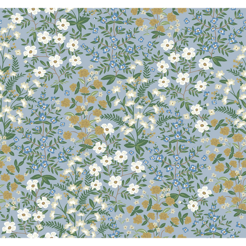 W3950.415 Blue Botanical Wallpaper