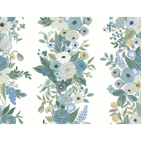 W3954.530 Blue Floral Wallpaper