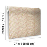W4106.417 Modern Pink Leaf Wallpaper