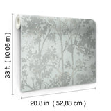 W4113.1511 Blue Botanical Wallpaper