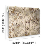 W4113.416 Brown Botanical Wallpaper