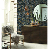 W4113.84 Black Botanical Wallpaper  