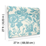 W4134.15 Blue Botanical Wallpaper 