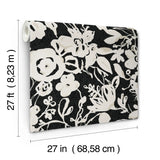 W4134.81 Black Botanical Wallpaper 