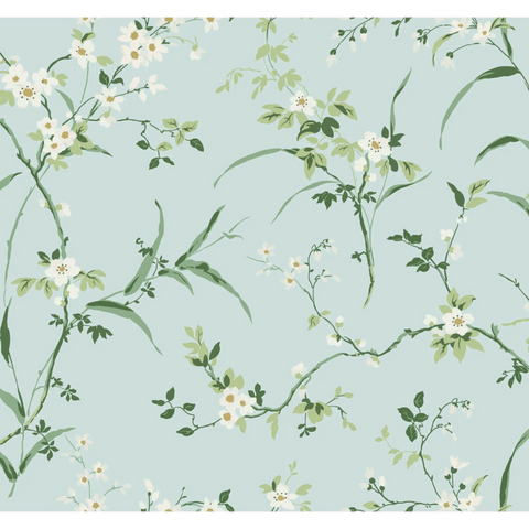 W4135.13 Blue Botanical Wallpaper 