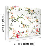 W4135.719 Orange Botanical Wallpaper