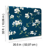 W4137.50 Blue Botanical Wallpaper