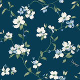 W4137.50 Blue Botanical Wallpaper