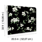 W4137.830 Black Botanical Wallpaper 