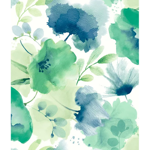 W4138.315 Green Floral Wallpaper
