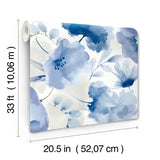 W4138.5 Floral Blue Wallpaper
