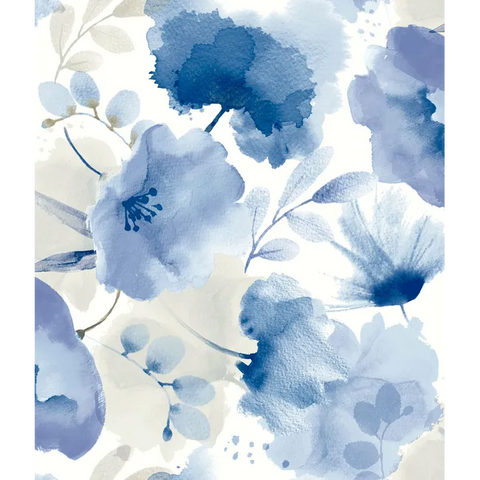 W4138.5 Floral Blue Wallpaper