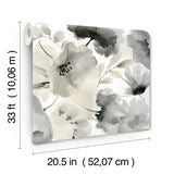 W4138.8 Floral Black Wallpaper 