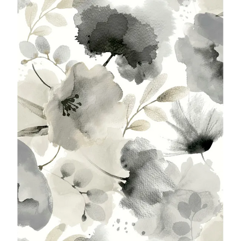 W4138.8 Floral Black Wallpaper 