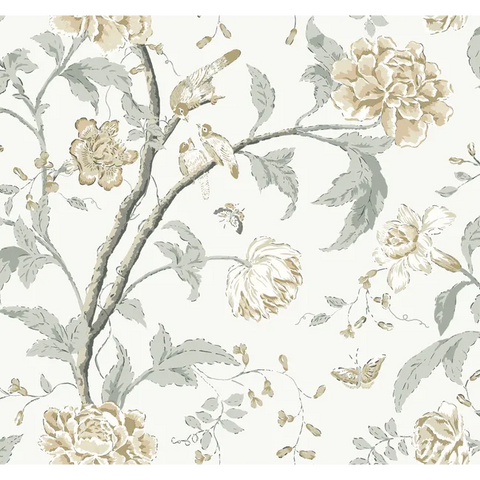 W4139.1611 Brown Botanical Wallpaper