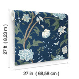 W4139.50 Blue Botanical Wallpaper