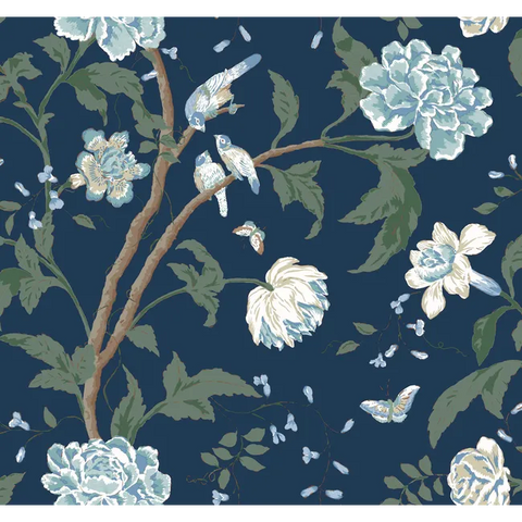 W4139.50 Blue Botanical Wallpaper