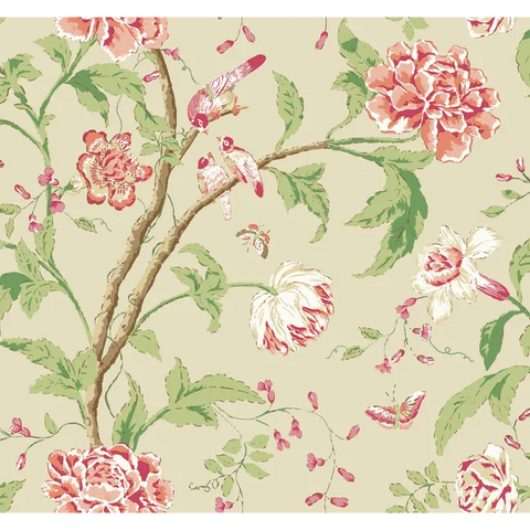  W4139.7 Red Botanical Wallpaper 
