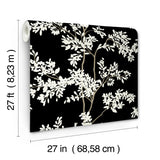 W4141.81 Black Botanical Wallpaper