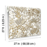 W4142.106 Brown Botanical Wallpaper
