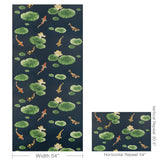 W4146.315 Lotus Pond Wp Blue Animals Wallpaper