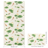 W4146.34 Lotus Pond Wp Gold Animals Wallpaper