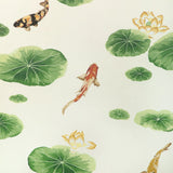 W4146.34 Lotus Pond Wp Gold Animals Wallpaper