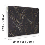W4159.84 Black Modern Wallpaper  