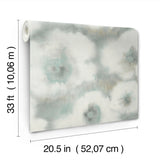 W4163.35 Blue Floral Wallpaper 