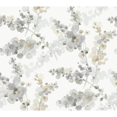 W4165.11 Grey Botanical Wallpaper