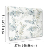 W4165.511 Blue Botanical Wallpaper 
