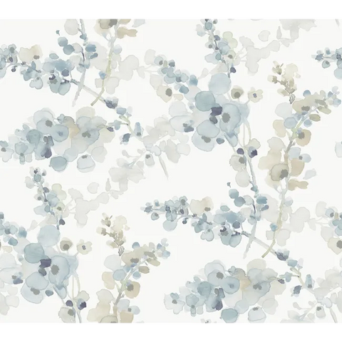 W4165.511 Blue Botanical Wallpaper 