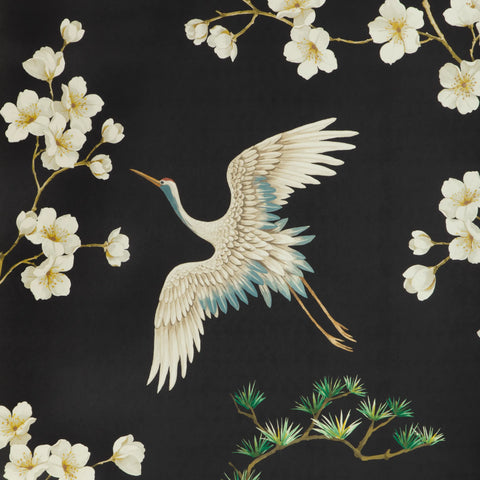 W4207.816 Black Chinoiserie Wallpaper