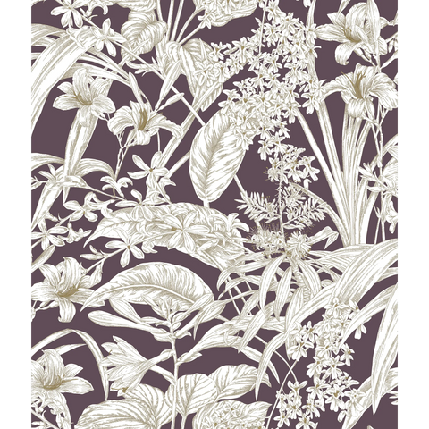 W4248.910 Purple Botanical Wallpaper