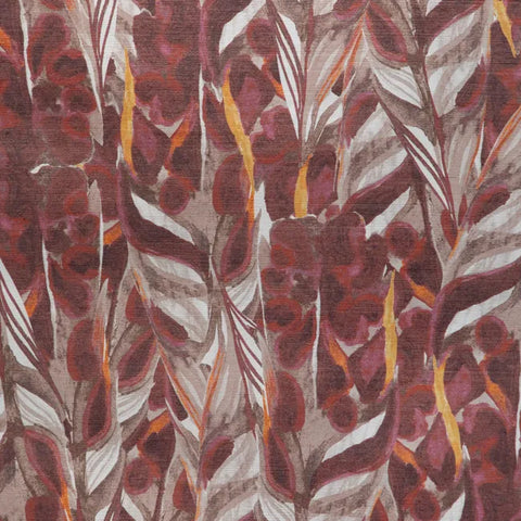 W4251.10 Caspia Wp Mulberry Red Botanical Wallpaper