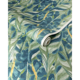 W4251.35 Caspia Wp Stormcloud Green Botanical Wallpaper