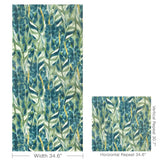 W4251.35 Caspia Wp Stormcloud Green Botanical Wallpaper