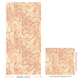 W4251.7 Caspia Wp Persian Rose Orange Botanical Wallpaper