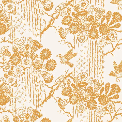 W4259.404 Saguaro Orange Botanical Wallpaper 
